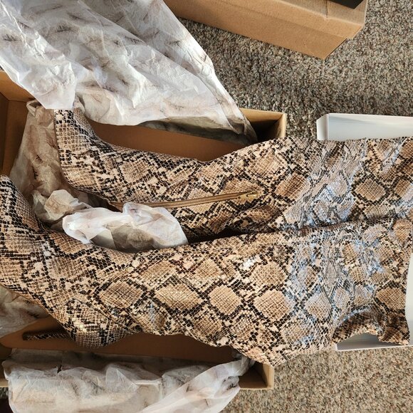 Jessica Simpson Over the knee "Abrine" Nat Sed Snake Print Boots. NIB. 6 - Picture 10 of 10